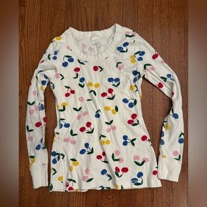 Hanna Andersson White Top with Cherry Print